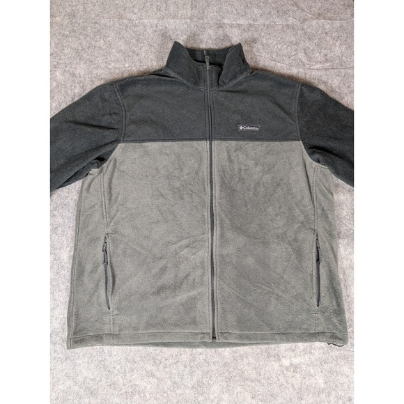 Columbia Mens Fleece Jacket Full Zip Gray Black 2X Outdoor Warm - Picture 3 of 10